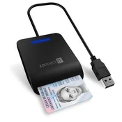Connect IT Čitalnik eID in pametnih kartic USB, ČERNA