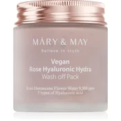 MÁRY & MAY Vlažilna maska za obraz s hialuronom Rose Hydra (Wash Off Pack) 125 g