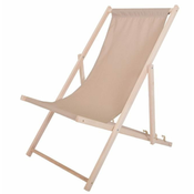 Rojaplast BAHAMA POLYESTER ležalnik, lesen - natur, bež