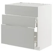 METOD / MAXIMERA Pod.element sudop. i 3front/2fioke, bela/Havstorp svetlosiva, 80x60 cm