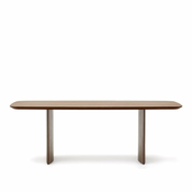 Rjava jedilna miza v orehovem dekorju 100x240 cm Litto – Kave Home