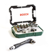 Bosch 26dílná sada s rácnou + oboustranný šroubovák navíc