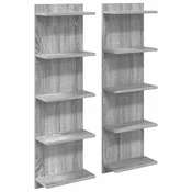 vidaXL vidaXL Stenska polica 2 pcs Siva Sonoma 30 x 15 x 100 cm, (5000307232)
