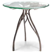 Casa Padrino luxury side table vintage brass A� 58 x H. 56.5 cm - Round aluminum table with glass top - Living room furniture - Hotel furniture - Luxury furniture - Luxury furnishings