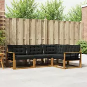 Set vanjskih sofa 4 kom. Prirodna i crna