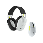 Miška in slušalke Logitech G G305 in G435, brezžični, črn, bel, zelen
