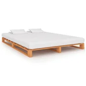 Vidaxl Posteljni okvir iz palet rjava trdna borovina 120x200 cm