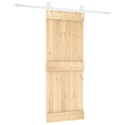 Vidaxl Drsna vrata Naravna in bela 80 x 210 cm Masiven borov les