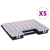 shumee Škatle za sortiranje 5 kosov z delilniki 385x283x50 mm plastika
