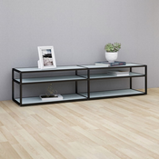 TV ormaric boja bijelog mramora 180x40x40,5 cm kaljeno staklo