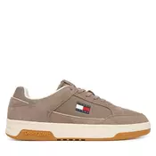 Superge Tommy Jeans Canvas Leather Cupsole Trainers EM0EM01680 Rjava
