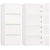 shumee ALMA WHITE Komoda s 4 vrati in 4 policami