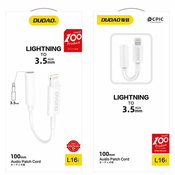 Audio adapter Dudao L16i – Lightning na 3,5 mm jack - Bijela KP36377