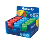 Pelikan V-Blade plastični ribež z 2 luknjama, mešanica barv, stojalo 12 kosov