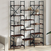 Greatstore Knjižna polica rjavi hrast 127,5x28,5x172,5 cm inženirski les