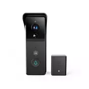 Nedis WIFICDP21BK - Videozvono sa senzorom 4400 mAh Full HD 1296p IP44 Wi-Fi Tuya