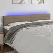 Vidaxl vidaXL Vzglavje postelje z LED svetlobo 180x5x78/88 cm blago
