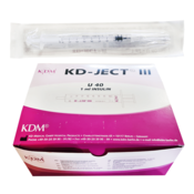 Inzulinska brizga z zamenljivo iglo 1 ml U-40 G27 (0,40X13) KD-JECT III 100 kosov