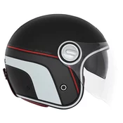 Otvorena motociklisticka kaciga NOX PREMIUM Heritage mat crno-crveno-bijela