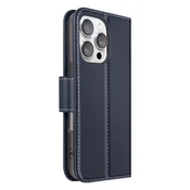 AVIZAR Denarnica etui za iPhone 16 Pro Max iz premium usnja s funkcijo stojala, Modra noč, (5000190316)