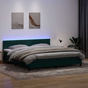 vidaXL vidaXL Box spring postelja z vzmetnico temno zelena 180x220 cm žamet, (21793213)