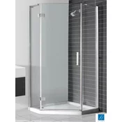 LINNI Tuš kabina petougaona Ideal, Providno staklo 6mm, Srebrni ram, 90x90x195cm
