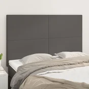 Uzglavlje sivo 144x5x118/128 cm umjetna koža