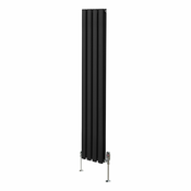 MONSTER Ovalni stebrični radiator in ventili - 1600 mm x 240 mm - črn, (21569949)