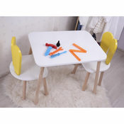HANAH HOME Deciji sto i stolice Bunny Two Chair Set Yellow White