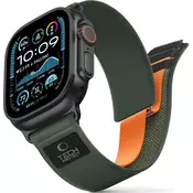 Remen Tech-Protect Nylon Elite remen za Apple Watch 8 / 9 / 10 / 11 / SE / Ultra (44 / 45 / 46 / 49 mm) zeleno/narančasti (5906302339969)