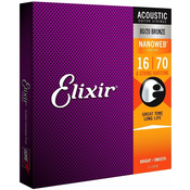 Elixir 11308 Nanoweb Coated 80/20 Bronze Acoustic 8 String Baritone 16-70
