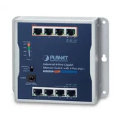 PLANET P30 Industrial 8-Port Unmanaged Power over Ethernet (PoE) Blue, Grey