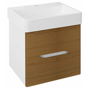 Kozmetična omarica MEDIENA, 57 x 50,7 x 48,5 cm, mat bela/naravni hrast - 570 - 507 - 42