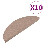 Vidaxl Preproge za stopnice samolepilne 10 kosov bež 56x17x3 cm