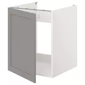 ENHET Podni element za sudoperu s vratima, bela/siva okvir, 60x62x75 cmPrikaži specifikacije mera