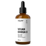 Vegan Omega-3 –? nenasičene kisline EPA in DHA iz morskih alg, obogatene z vitaminoma D3 in K2, v hitro absorbirajoči tekoči obliki, prehransko dopolnilo