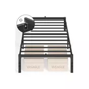 Songmics Enojni okvir postelje 200x90x356 cm črne barve