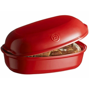 Artisan bread baking dish, ceramic, 34 x 22 x 15 cm, Burgundy - Emile