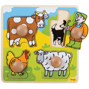 Bigjigs Toys Vstavljiva izobraževalna sestavljanka Kmetija