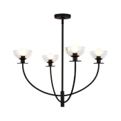 Alora Mood ALM-SYLVIA4-BK-CL - Luster na štapu SYLVIA 4xE14/40W/230V crna