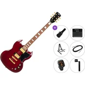 PSD Guitars DCT-150 Premium SET Cherry Red Električna kitara