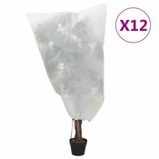 vidaXL Prevleka za rastline iz flisa z zadrgo 12 kosi 70 g/m2 0,8x0,8m