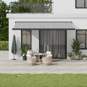 Tenda na uvlacenje antracit-bijela 5x3 m od tkanine i aluminija