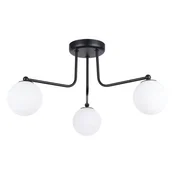 SOLLUX lighting Moderna črna stropna svetilka z belimi steklenimi kroglicami za dnevno sobo ali hodnik 3xG9 8W ASTRAL Sollux Lighting