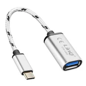 LINQ LinQ, Adapterski kabel USB-C na USB OTG 15 cm, Srebrna, (5000220107)