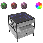 Stolic s beskonacnim LED svjetlima boja hrasta 50x50x51 cm