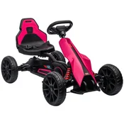HOMCOM Go kart na pedala za otroke od 3 do 8 let s nastavljivim sedežem v 4 položajih in kolesi iz EVA, 100x58x58.5 cm, roza