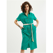 Green womens linen dress ORSAY