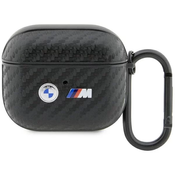 BMW AirPods 3 gen cover Back Carbon Double Metal Logo (BMA3WMPUCA2)