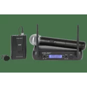 VHF mikrofon 2 kanala WR-358LD (1 x ročni mikrofon + 1 x sponka)